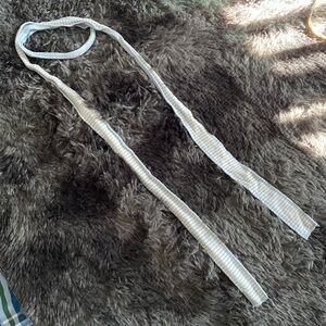 Baby blue and white striped strap belt